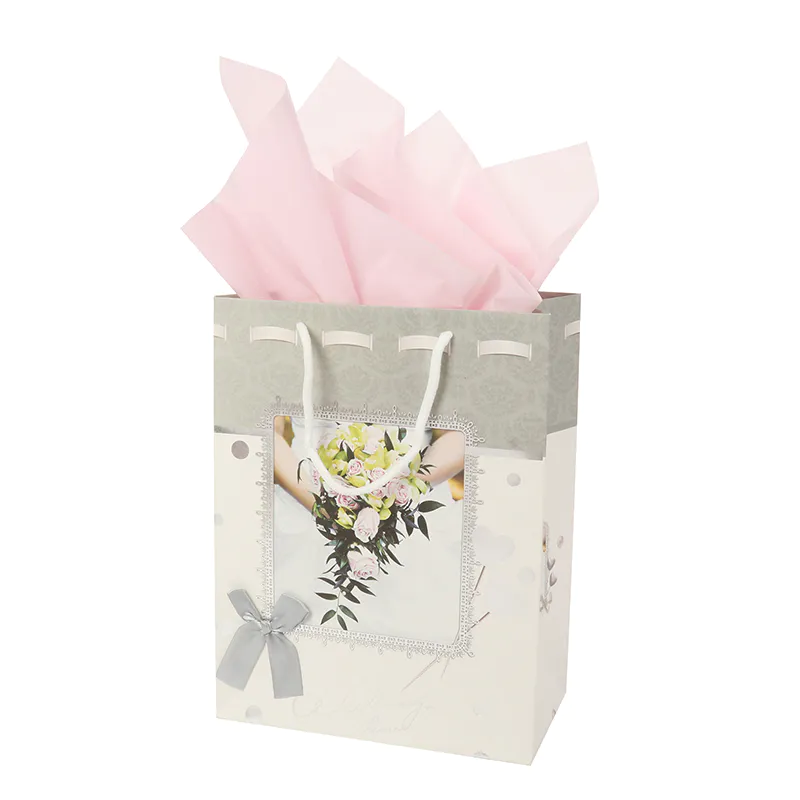 Professional custom printing small paper bags wedding sweets gift bag pink candy wedding gift paper bag