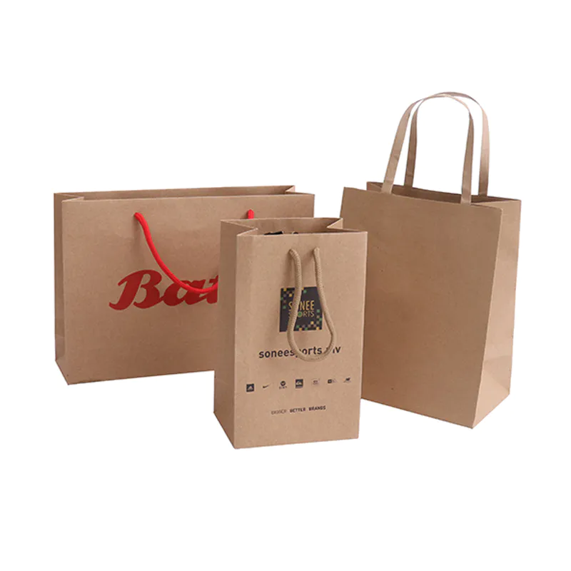 Venditore per sacchetti regalo kraft personalizzato per lo shopping nei supermercati