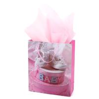 Manufacturer Wholes Eco-Friend Pink Cute Baby Coated Paper Gift Bag For Kids