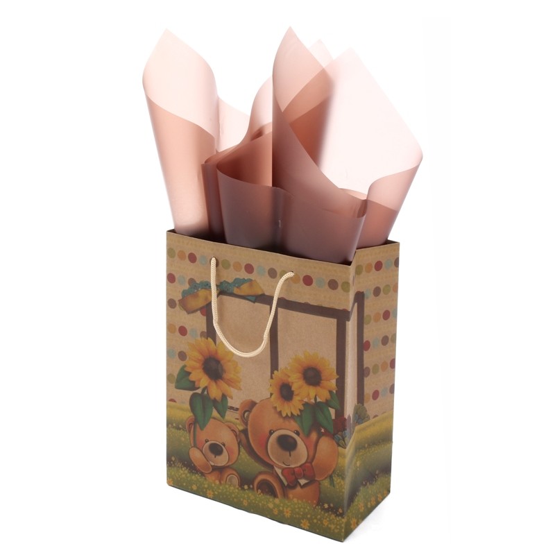 Custom made brown kraft gift bags vendor for supermarket store
