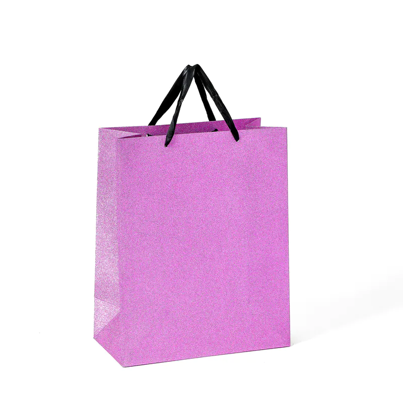 Hot Selling Custom Luxury Shining Glittering Lamination Gift Shopping Paper Bag With Handle