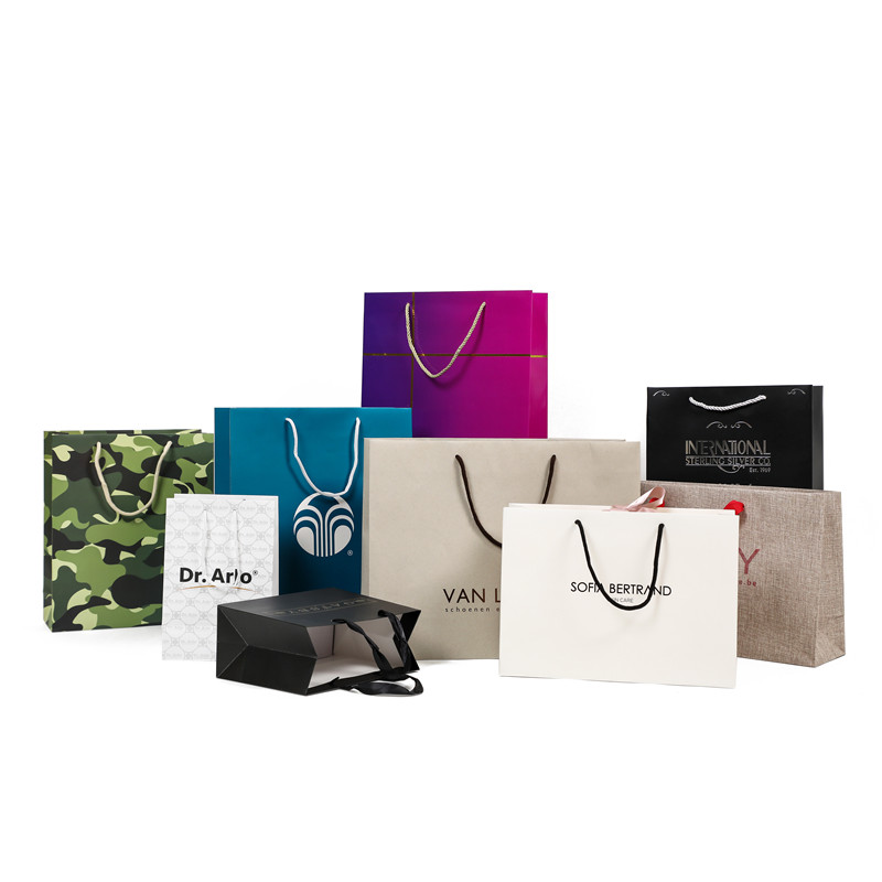 Customized Paper Bag Advertising With Brand Logo Promotional Various Type