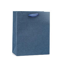 New eco-friendly material blue shining cloth gift paper bag