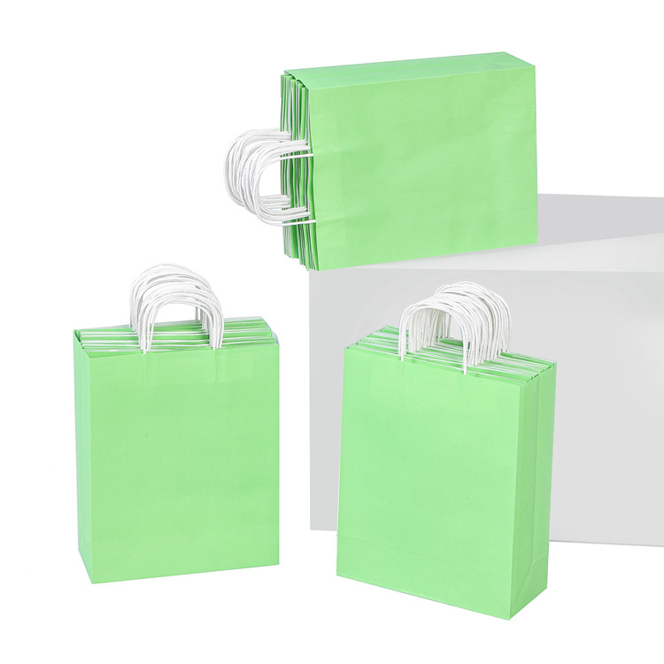best -seller eco-friendly kraft white avocado color printing gift paper bag