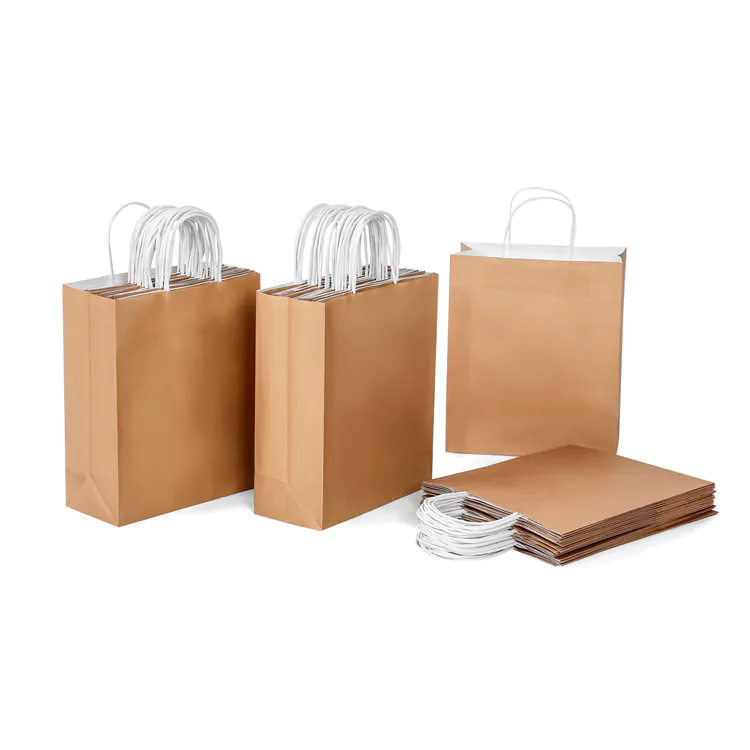New christmas kraft gift bags vendor for shopping in supermarkets
