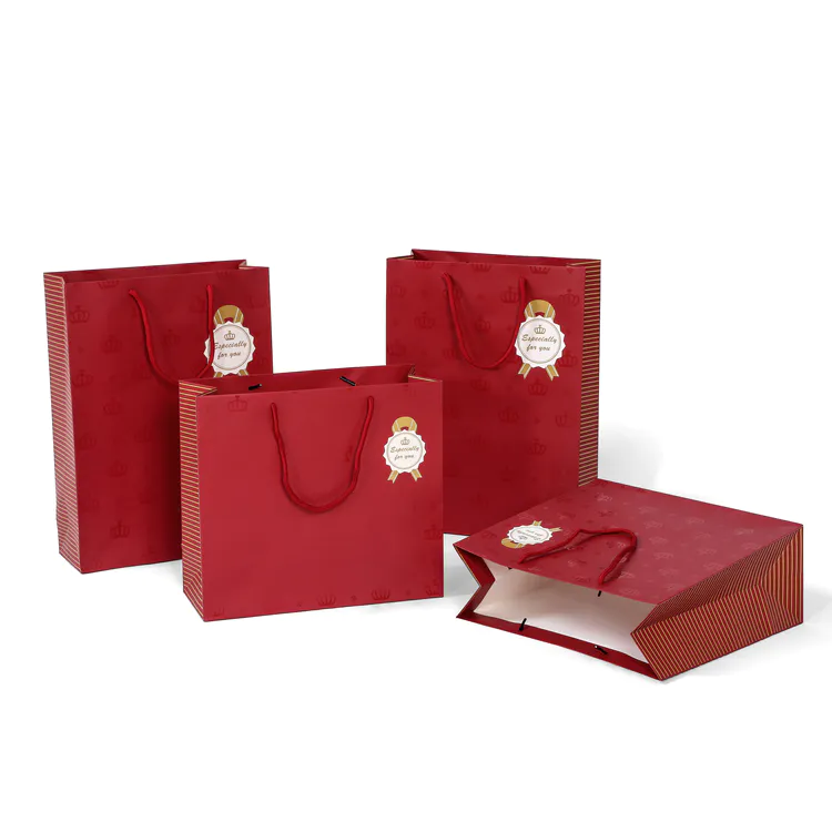 Red bag Best UV finishing matt lamination pantone printing paper gift bag