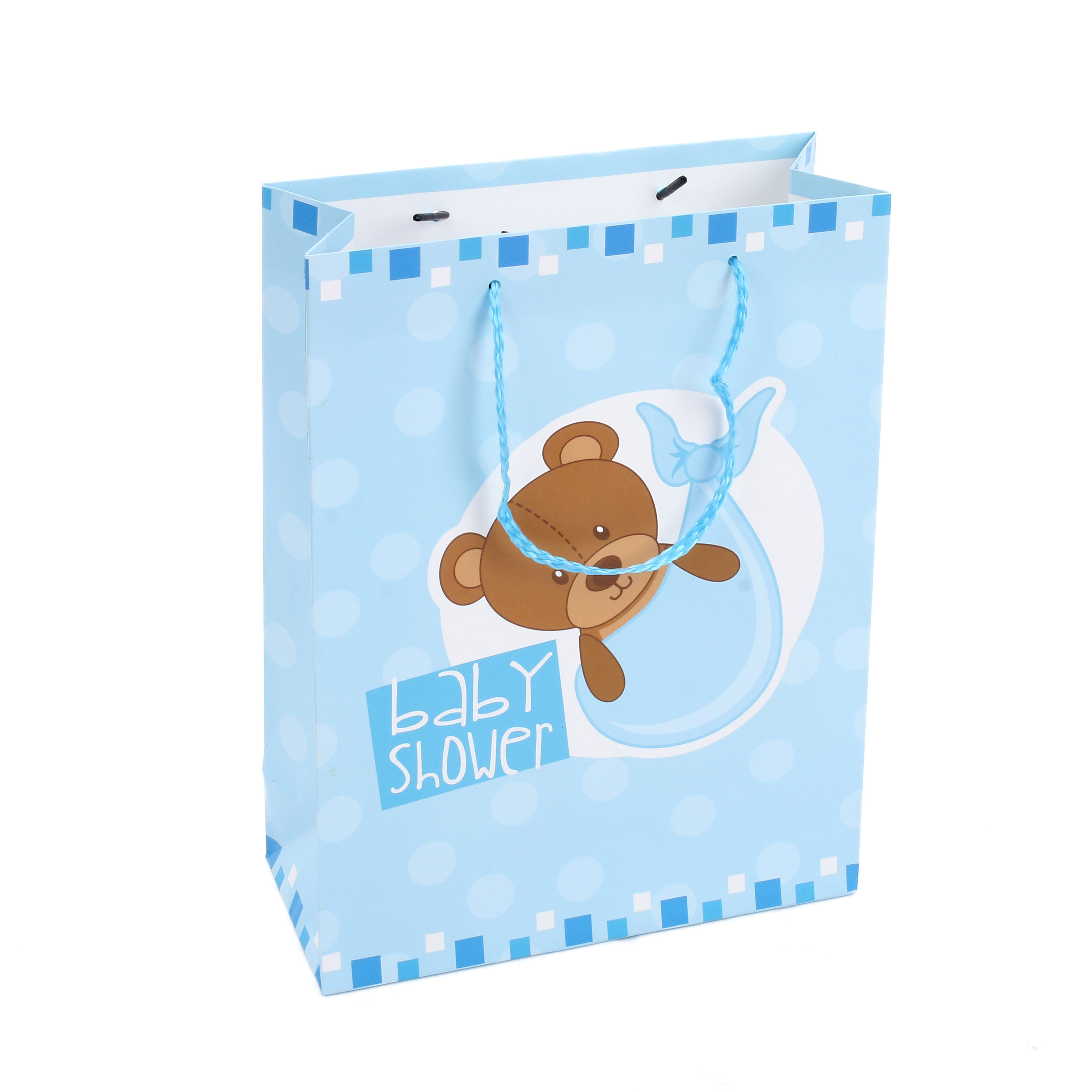 2021 Hot Selling Custom Cartoon Bear Ivory Paper Gift Bag With Handle For Kids&Children