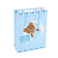 2020 Hot Selling Custom Cartoon Bear Ivory Paper Gift Bag With Handle For Kids&Children
