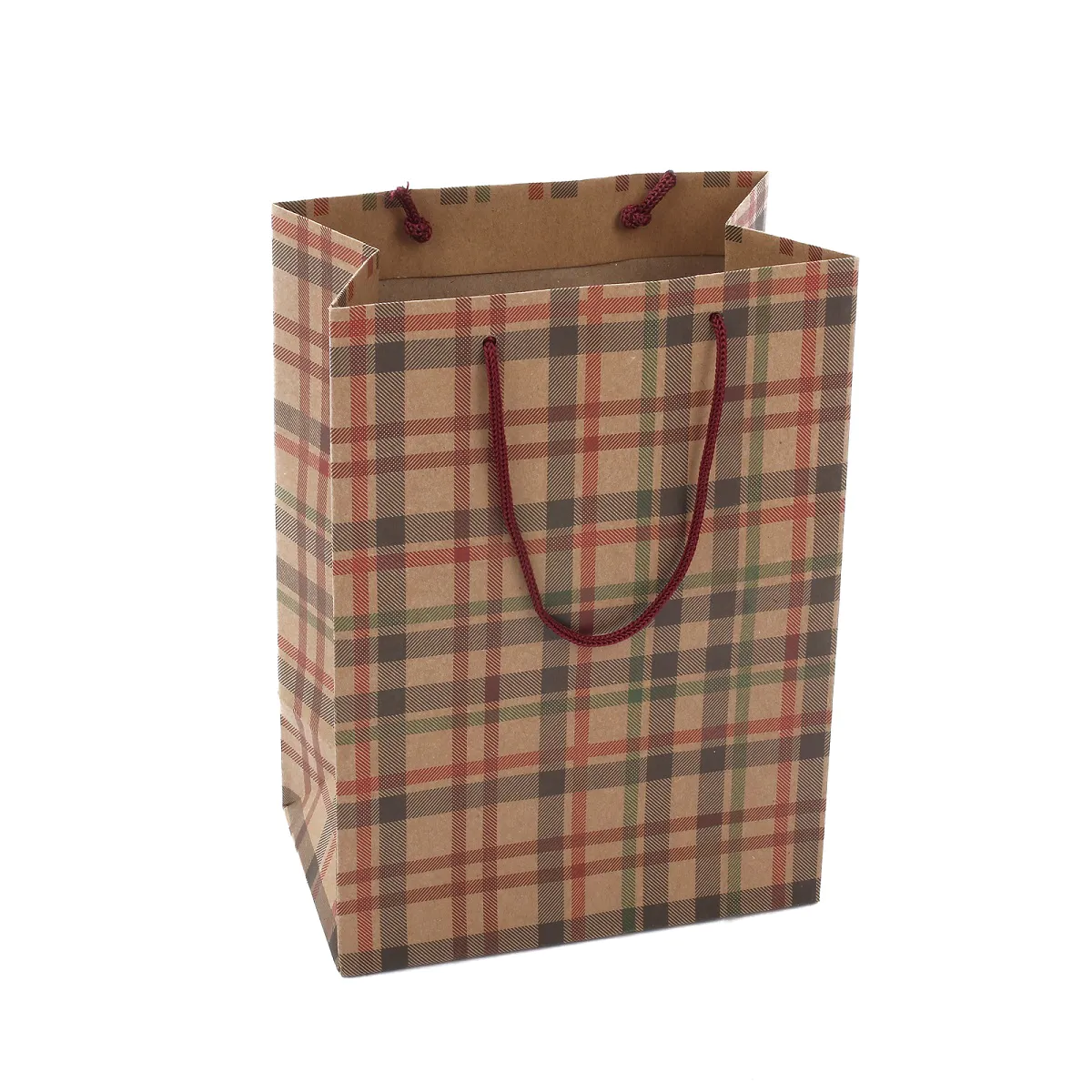 Recyclable Packing Shopping Brown Kraft Paper Bag With PP Handle