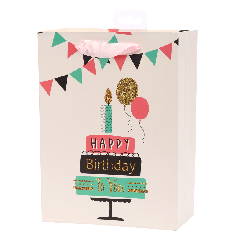 Hot Selling Promotional Exquisite Custom Birthday Gift Ivory Paper Bags With Handle