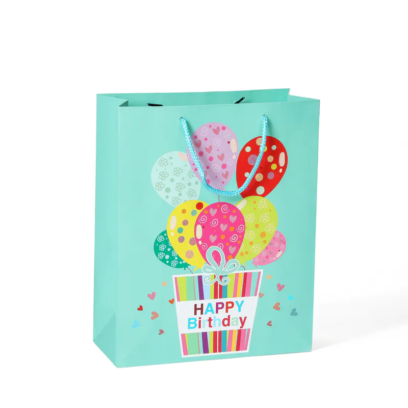 Hot Selling Colorful Cartoon Balloon Birthday Gift Paper Bag With Handle
