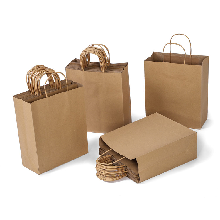 Custom kraft paper bags with handles wholesale for sale for special festival gift for packaging-1