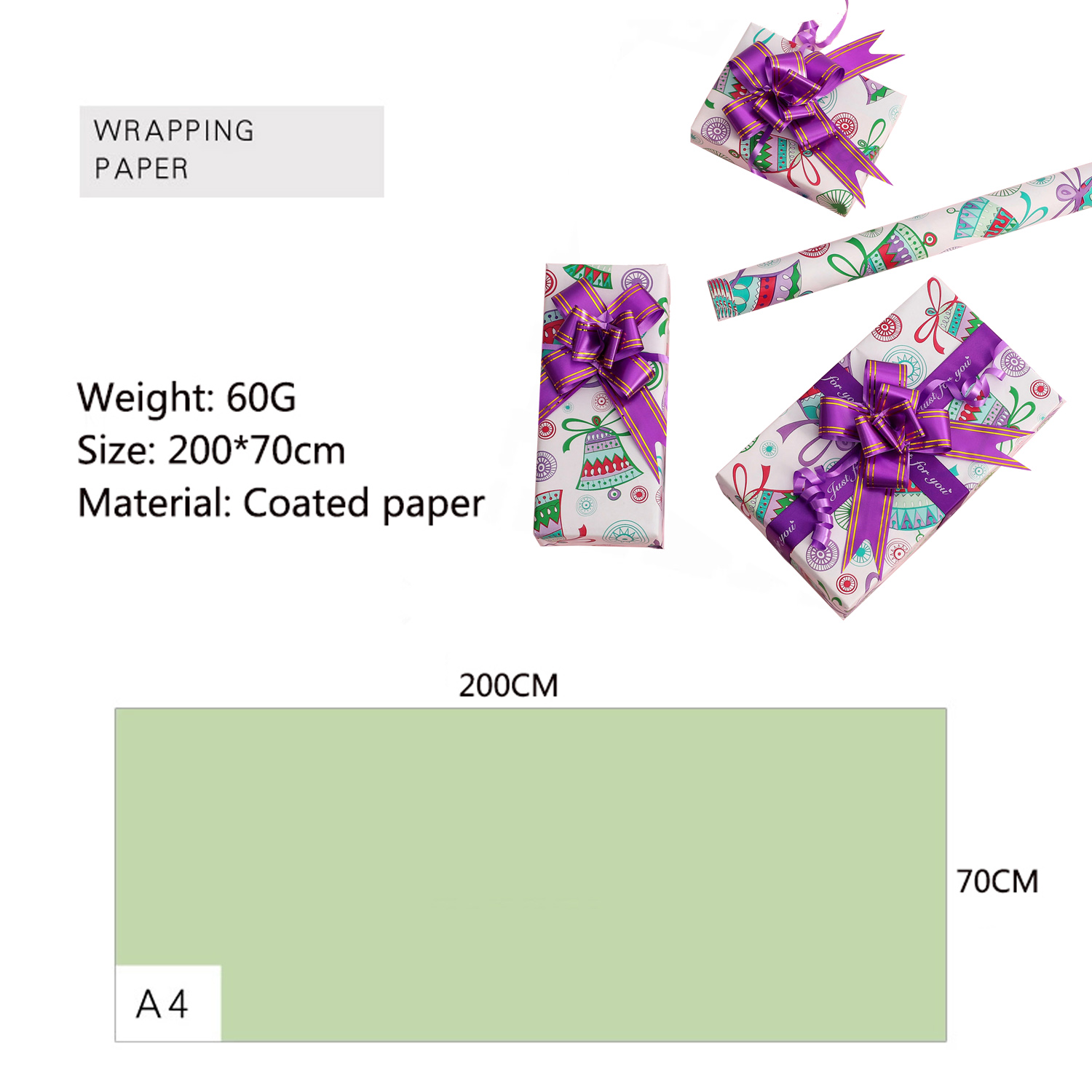 High-quality custom printed wrapping paper rolls wholesale vendor for packing gifts-1