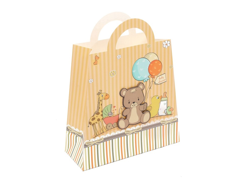 cute kids die-cut handle gift paper bag