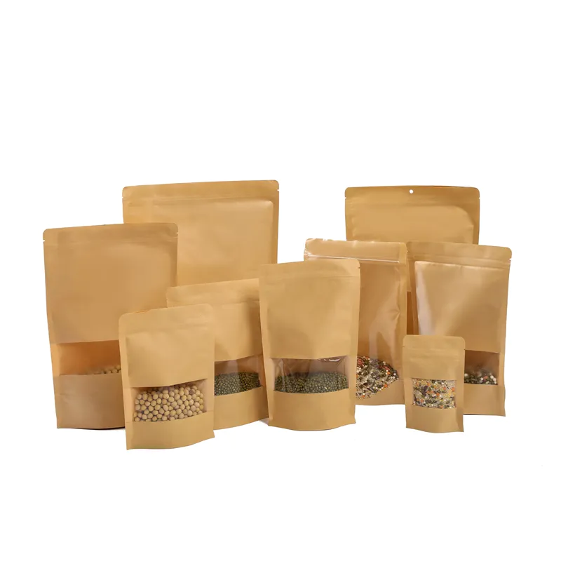 Custom small brown paper bags with handles supply for clothing stores