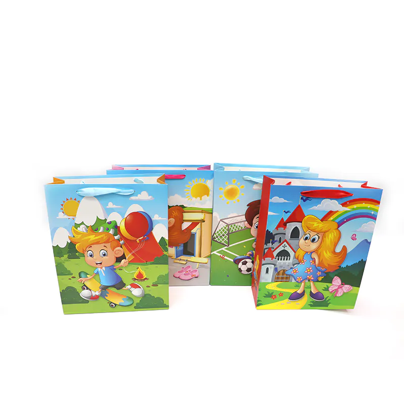 Wholesale high quality cartoon design gift paper bags for kids