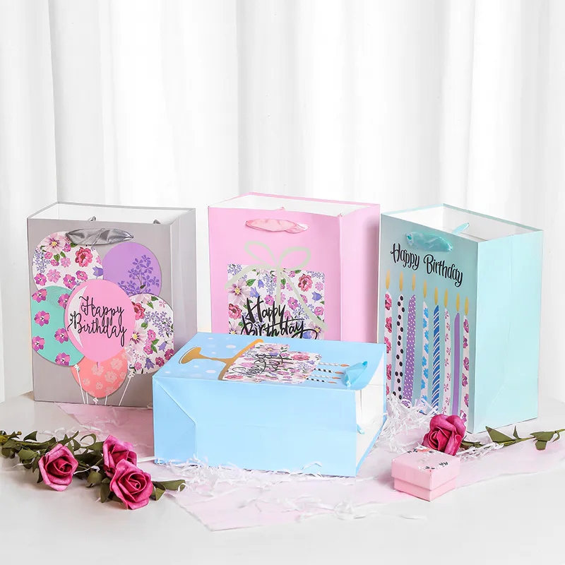 Wholesale high quality birthday design paper bags