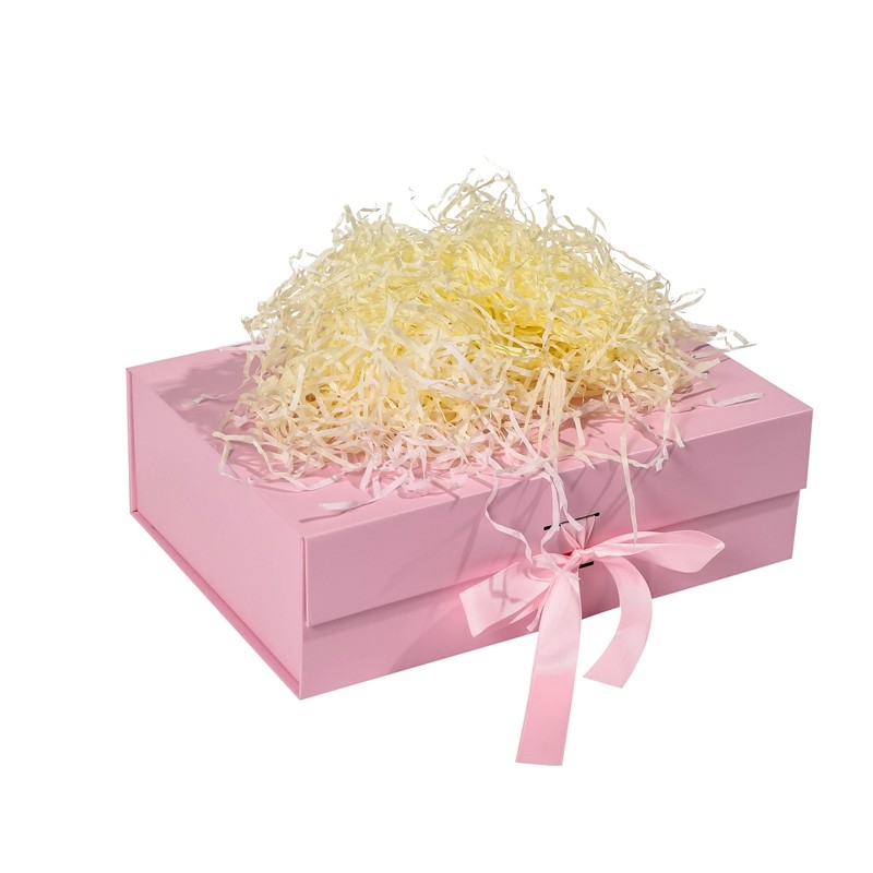 Solid Color Folding Gift Box With Ribbon Bow for Daily Gigts