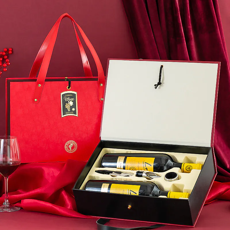 Personalised Double Wine Gift Box With Wine Tools Business Gift Box