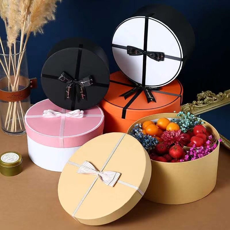 Round Cardboard Gift Box Flowers Bouquet Gift Box Factory Wholesale