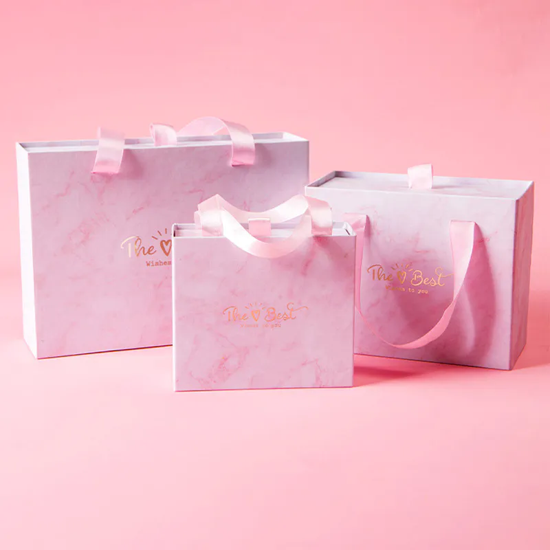 Изготовленная на заказ подарочная коробка бумаги ящика с мрамором розового цвета напечатанным