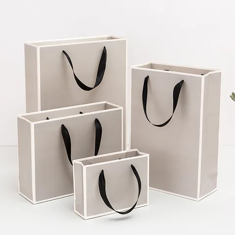 Gray color luxury paper gift bag, for father