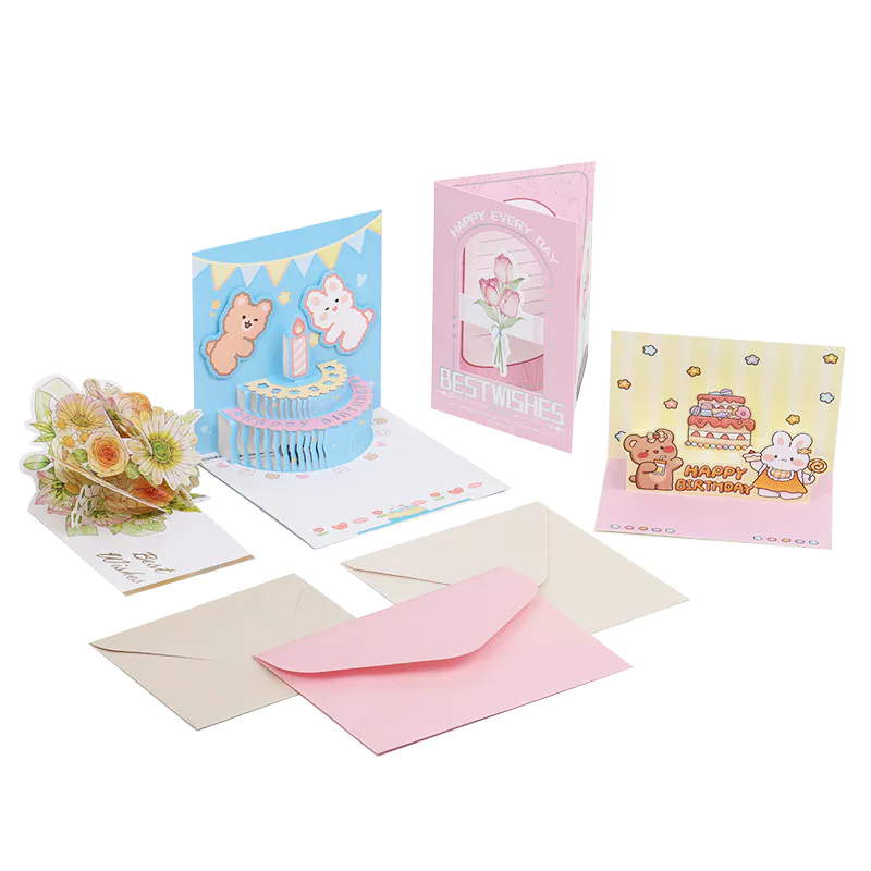 Wholesale 3D Paper Sculpture Best Wishes Greeting Card For Various Holiday Day/Jialan Package