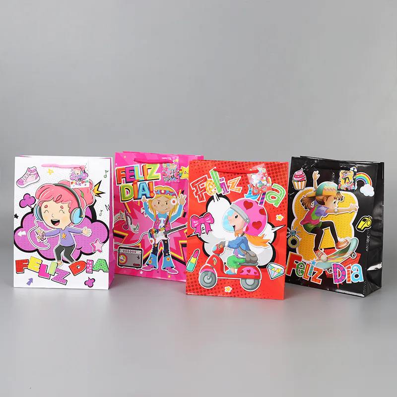 High quality colorful cartoon gift bags for children with customized Logo